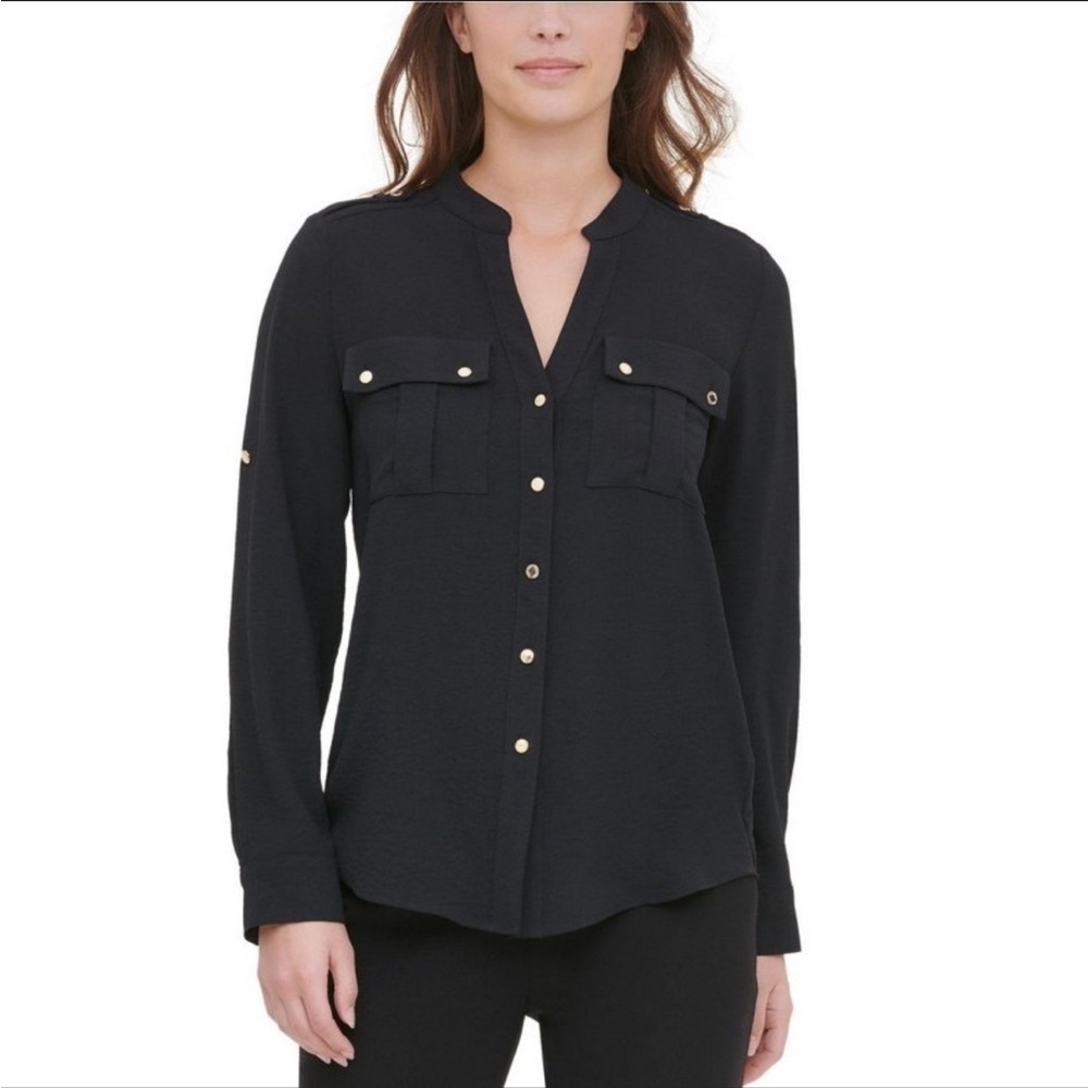Calvin Klein Black Button-Down Shirt